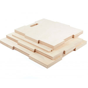 caja de salto tres tamaños MADERA